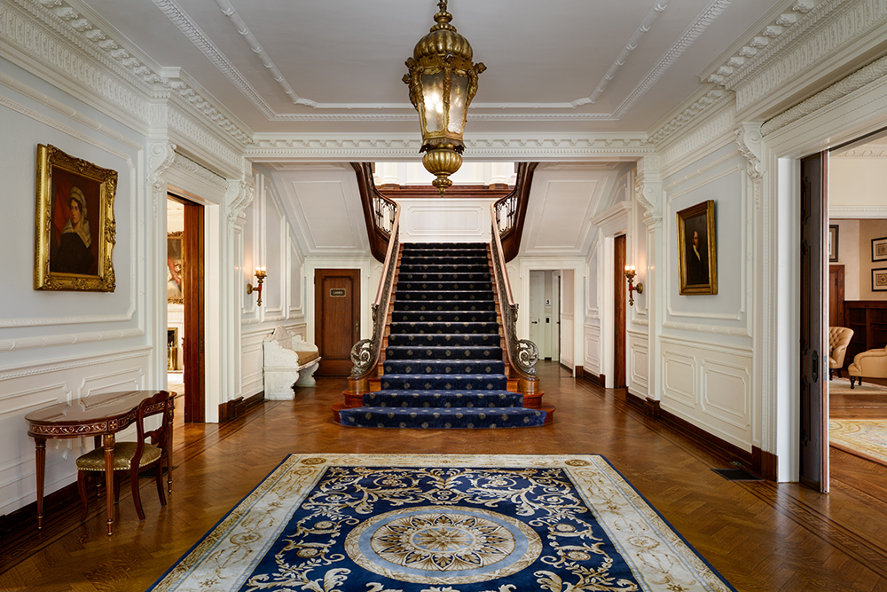 Interior of Scott House entryway with staircase
